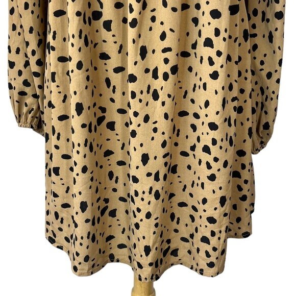 Shein Dalmation Print Dress Womens Size 4 Shirred Knot Backless - Picture 6 of 10